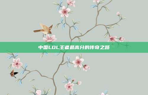 中国LOL王者最高分的传奇之路