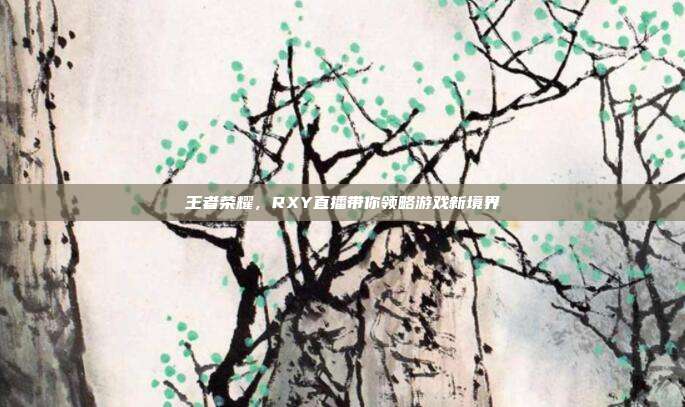 王者荣耀，RXY直播带你领略游戏新境界