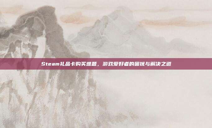 Steam礼品卡购买难题,游戏爱好者的困扰与解决之道