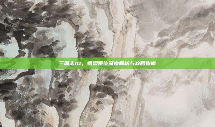 三国志10，婚姻系统深度解析与攻略指南