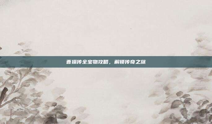 曹操传全宝物攻略，解锁传奇之旅