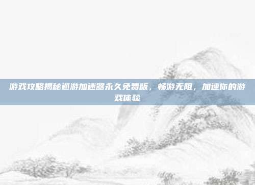 游戏攻略揭秘巡游加速器永久免费版,畅游无阻,加速你的游戏体验