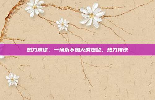 热力排球，一场永不熄灭的燃烧，热力排球