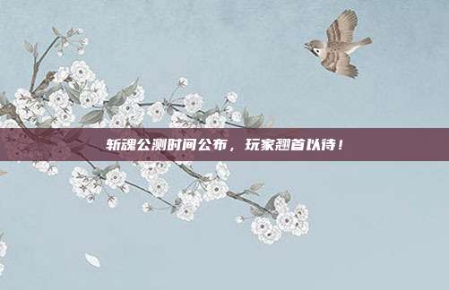 斩魂公测时间公布，玩家翘首以待！