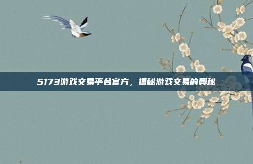 5173游戏交易平台官方，揭秘游戏交易的奥秘