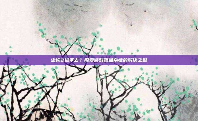 尘埃2进不去？探索游戏疑难杂症的解决之道