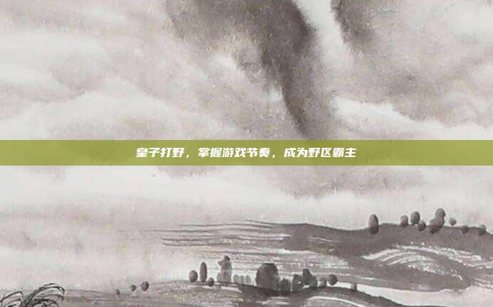 皇子打野,掌握游戏节奏,成为野区霸主