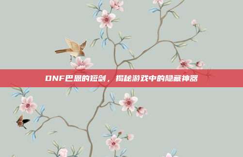 DNF巴恩的短剑,揭秘游戏中的隐藏神器