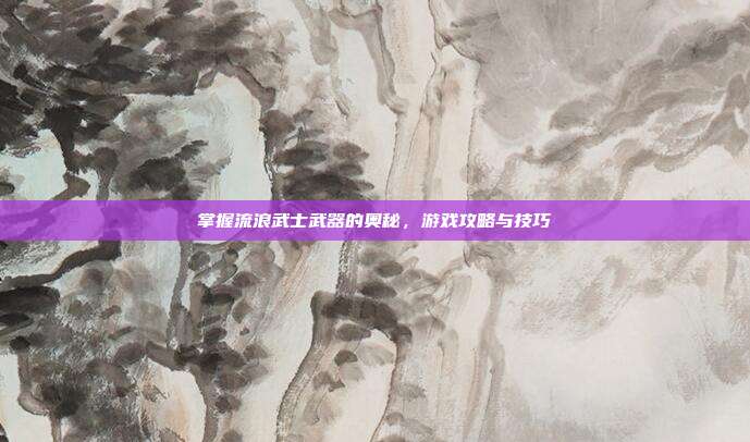 掌握流浪武士武器的奥秘,游戏攻略与技巧