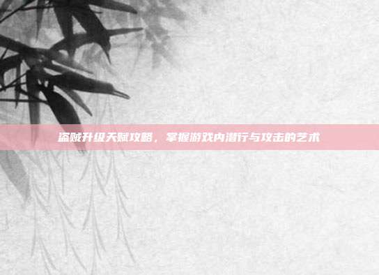 盗贼升级天赋攻略,掌握游戏内潜行与攻击的艺术