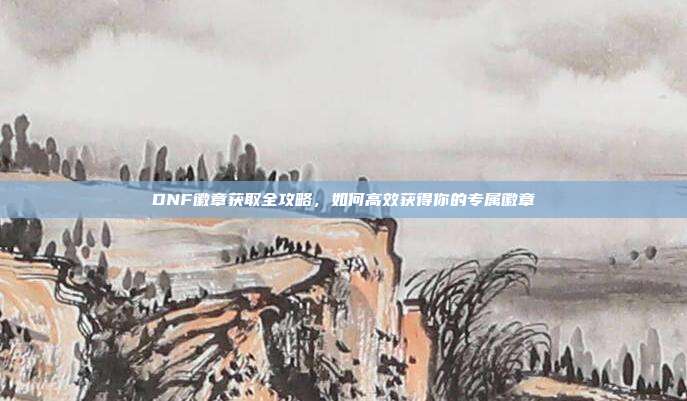 DNF徽章获取全攻略,如何高效获得你的专属徽章