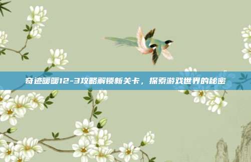 奇迹暖暖12-3攻略解锁新关卡,探索游戏世界的秘密