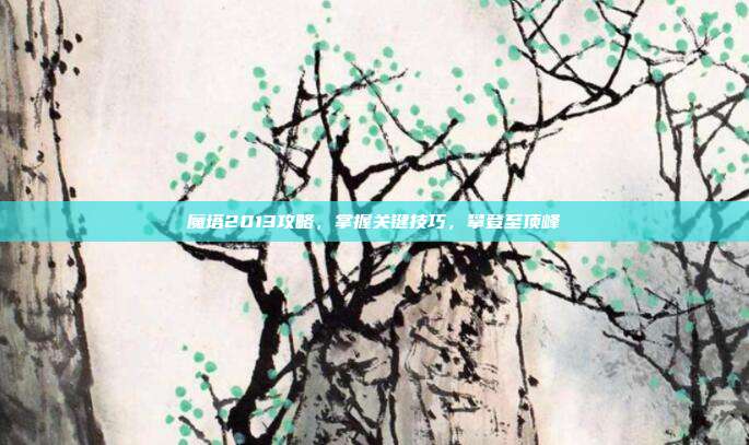 魔塔2013攻略,掌握关键技巧,攀登至顶峰