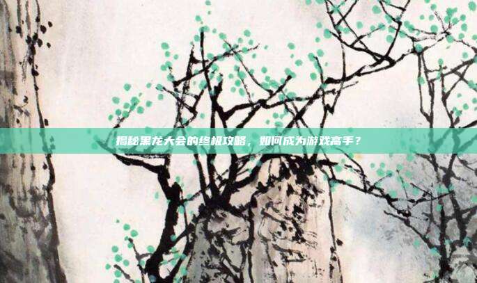 揭秘黑龙大会的终极攻略,如何成为游戏高手?