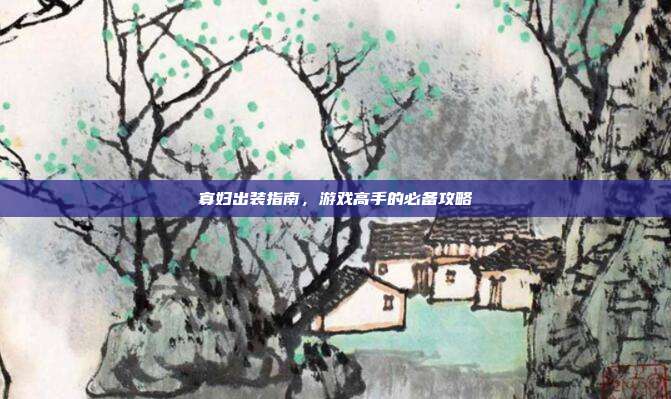 寡妇出装指南,游戏高手的必备攻略