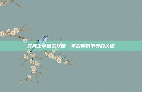 艾克上单出装攻略,掌握游戏节奏的关键