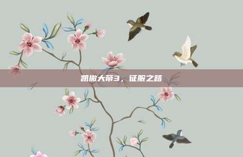 凯撒大帝3，征服之路