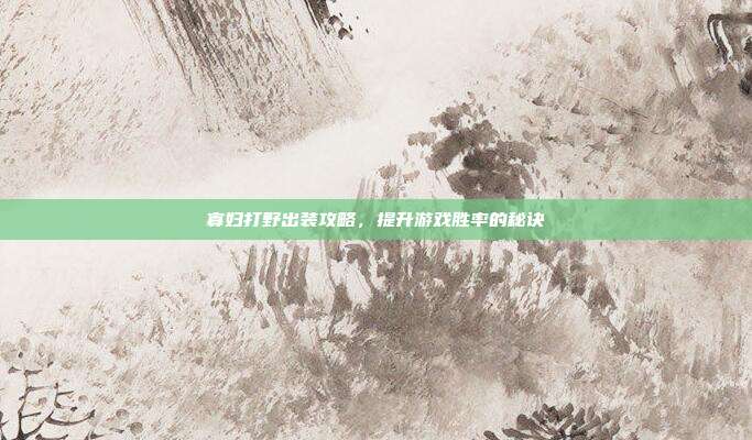 寡妇打野出装攻略,提升游戏胜率的秘诀