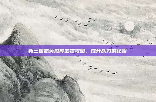 新三国志英杰传宝物攻略，提升战力的秘籍