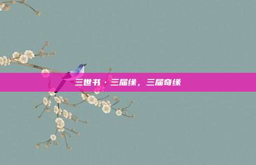 三世书·三届缘，三届奇缘