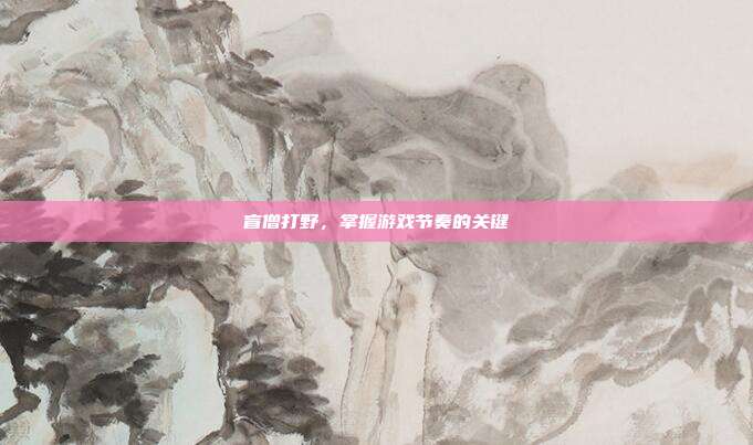 盲僧打野，掌握游戏节奏的关键