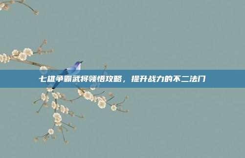 七雄争霸武将领悟攻略,提升战力的不二法门