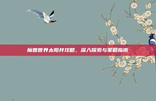 魔兽世界太阳井攻略,深入探索与策略指南