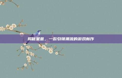 揭秘星意，一款引领潮流的游戏新作