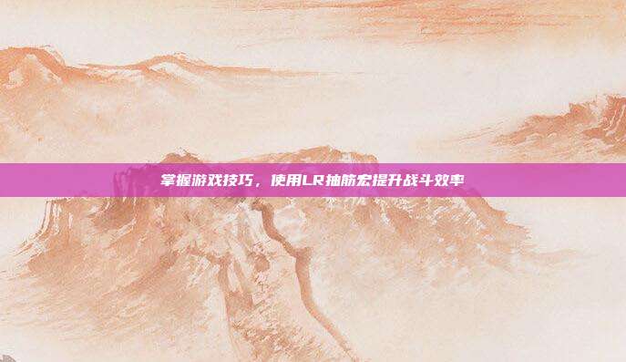 掌握游戏技巧,使用LR抽筋宏提升战斗效率