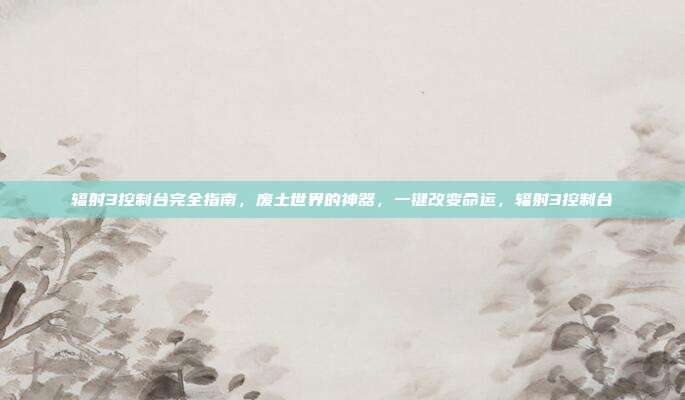 辐射3控制台完全指南，废土世界的神器，一键改变命运，辐射3控制台