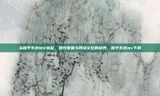 从踏平东京MV说起,理性爱国与网络文化的边界,踏平东京mv下载