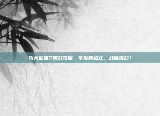 功夫熊猫2游戏攻略，掌握新招式，战胜强敌！