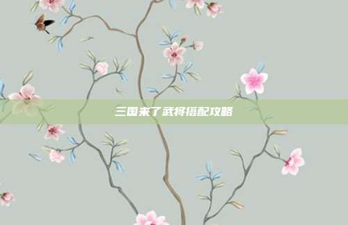 三国来了武将搭配攻略