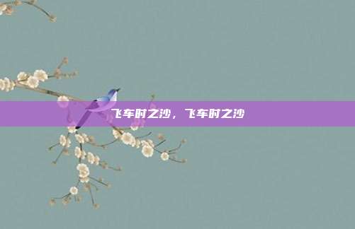 飞车时之沙,飞车时之沙