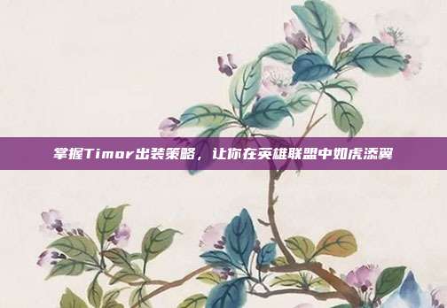 掌握Timor出装策略,让你在英雄联盟中如虎添翼