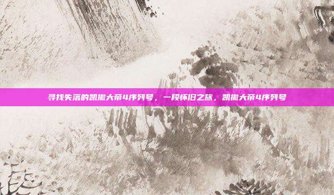 寻找失落的凯撒大帝4序列号，一段怀旧之旅，凯撒大帝4序列号
