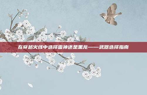 在穿越火线中选择雷神还是黑龙——武器选择指南