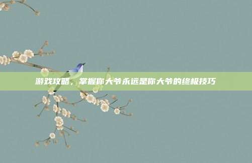 游戏攻略，掌握你大爷永远是你大爷的终极技巧