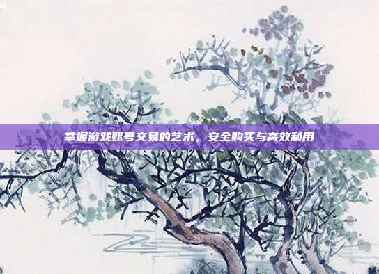 掌握游戏账号交易的艺术,安全购买与高效利用