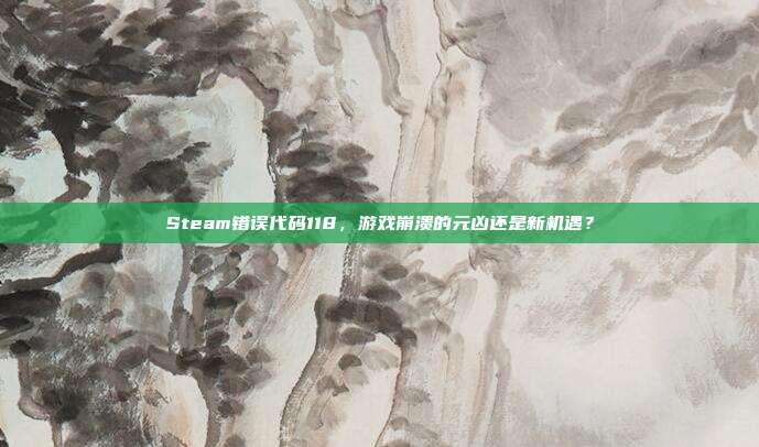 Steam错误代码118，游戏崩溃的元凶还是新机遇？