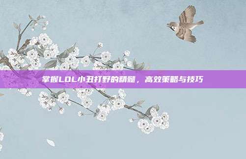 掌握LOL小丑打野的精髓,高效策略与技巧