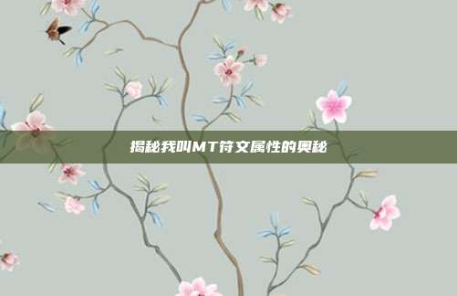 揭秘我叫MT符文属性的奥秘