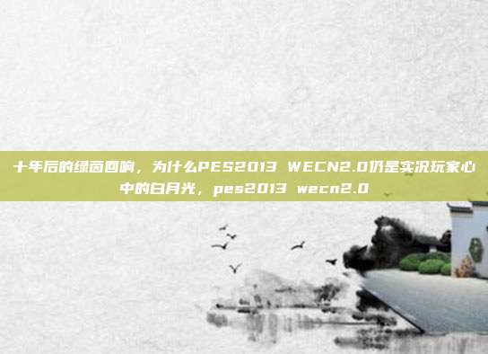 十年后的绿茵回响，为什么PES2013 WECN2.0仍是实况玩家心中的白月光，pes2013 wecn2.0