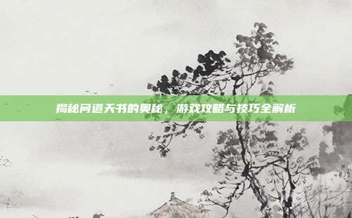 揭秘问道天书的奥秘，游戏攻略与技巧全解析