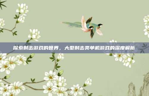 探索射击游戏的世界,大型射击类单机游戏的深度解析