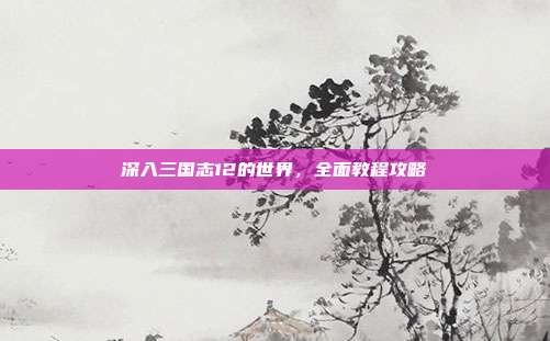 深入三国志12的世界，全面教程攻略