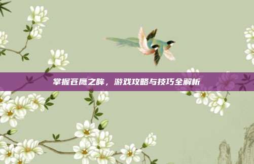 掌握苍鹰之眸，游戏攻略与技巧全解析