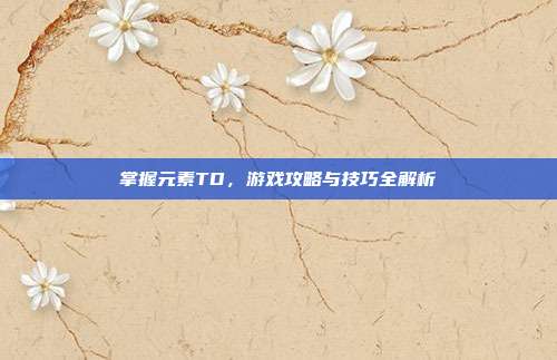 掌握元素TD,游戏攻略与技巧全解析