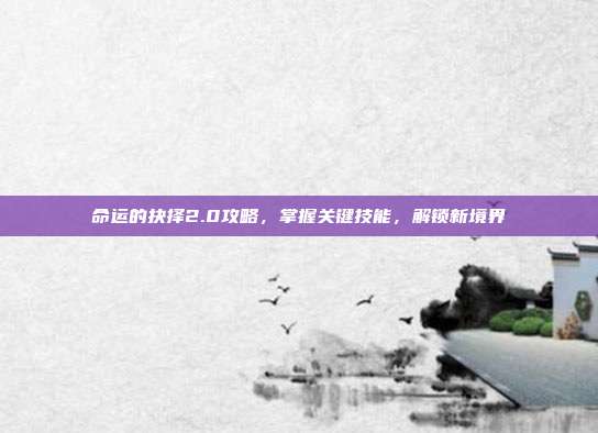 命运的抉择2.0攻略，掌握关键技能，解锁新境界
