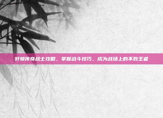 轩辕传奇战士攻略，掌握战斗技巧，成为战场上的不败王者
